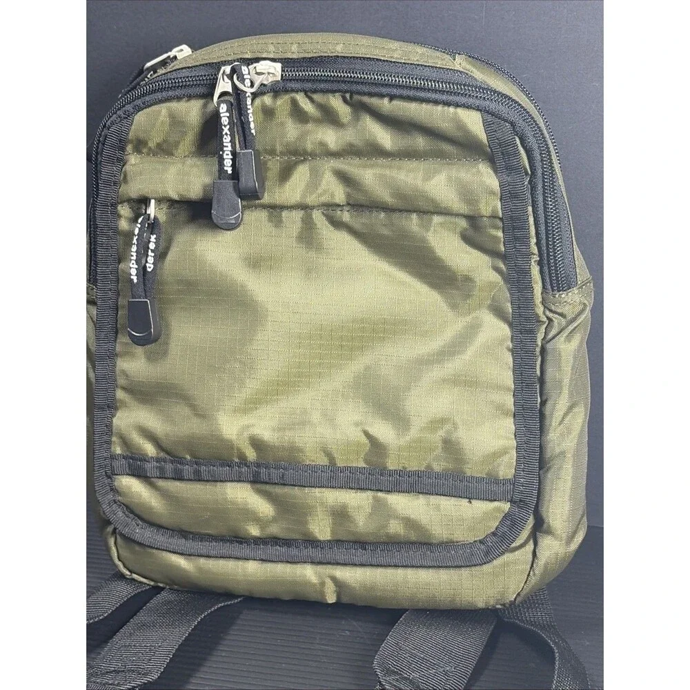 Derek Alexander Army Green Ripstop Nylon Sling Mini Backpack Travel Bag
